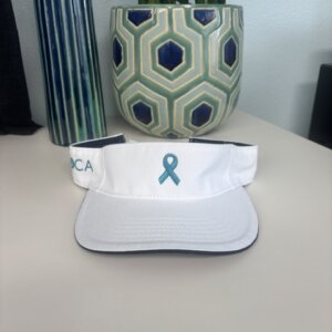 Embroidered Teal Ribbon Visor