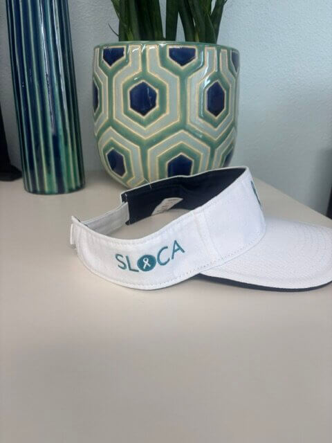 Embroidered Teal Ribbon Visor - Image 2